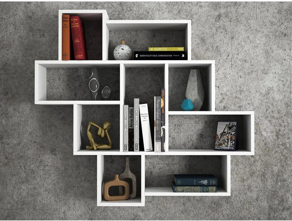 Biela nástenná polica Parola