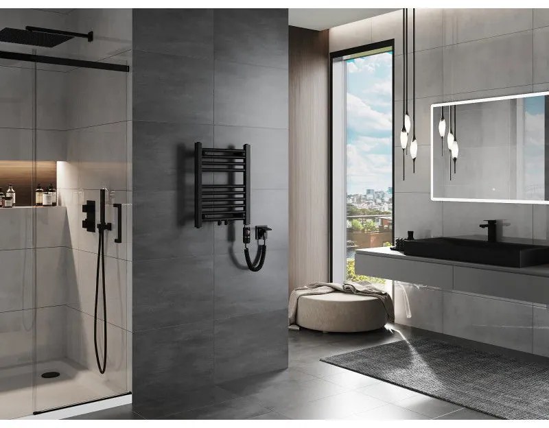 Mexen Mars, elektrické vykurovacie teleso 500 x 400 mm, 300 W, čierna, W110-0500-400-2300-70