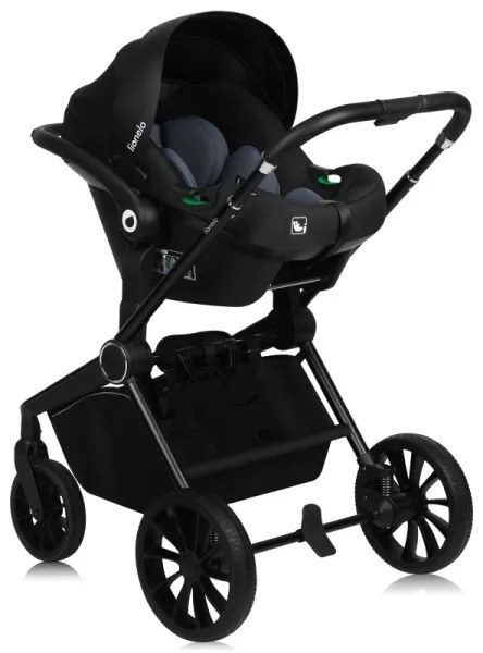 Lionelo - Kombinovaný kočík 3v1 MIKA PLUS Black Onyx