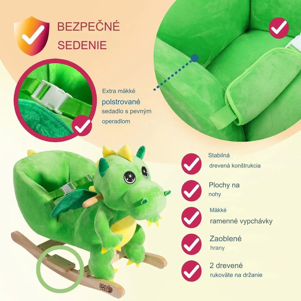 InternetovaZahrada Detský hojdací dinosaurus s funkciou zvuku