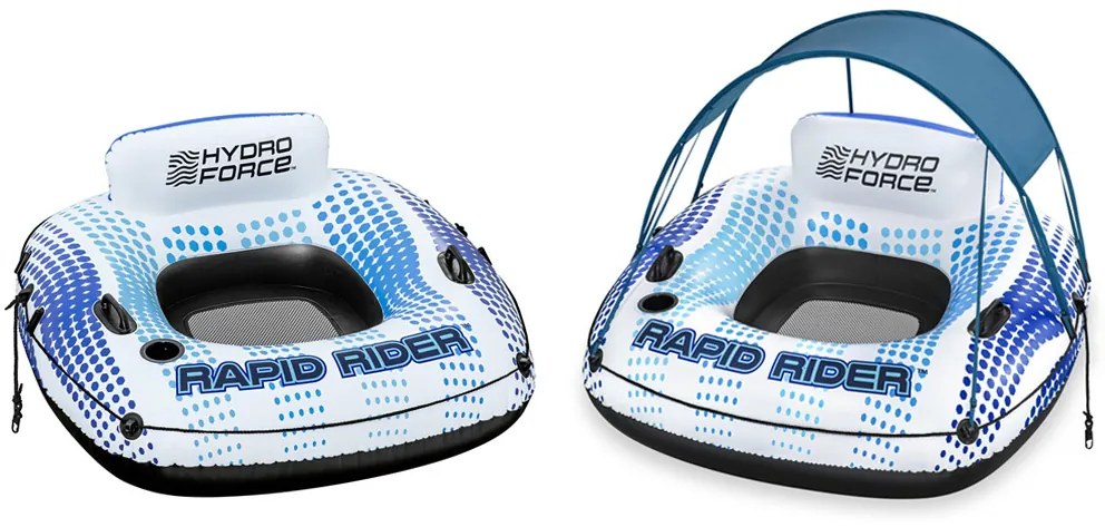 Nafukovací plavecký kruh Hydro-Force so strechou 123x123x51cm BESTWAY + sieťované dno + operadlo 43725