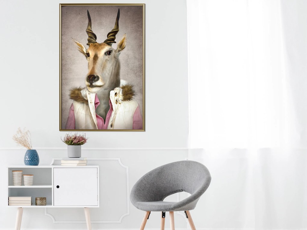 Artgeist Plagát - Antelope Jessica [Poster] Veľkosť: 20x30, Verzia: Čierny rám