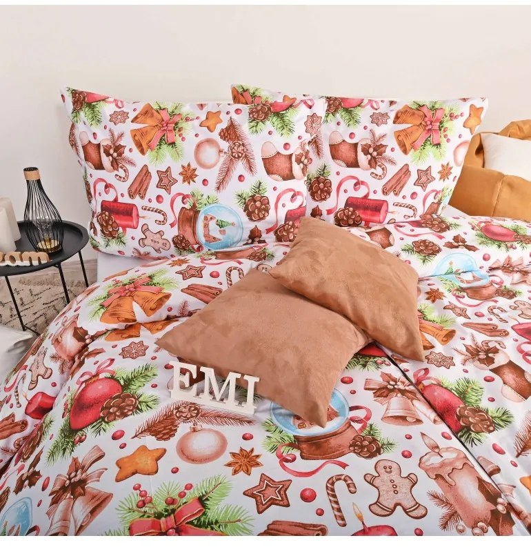 Vianočné bavlnené obliečky Rafael EMI, Štandardný set jednolôžko obsahuje 1x 140x200 + 1x 70x90
