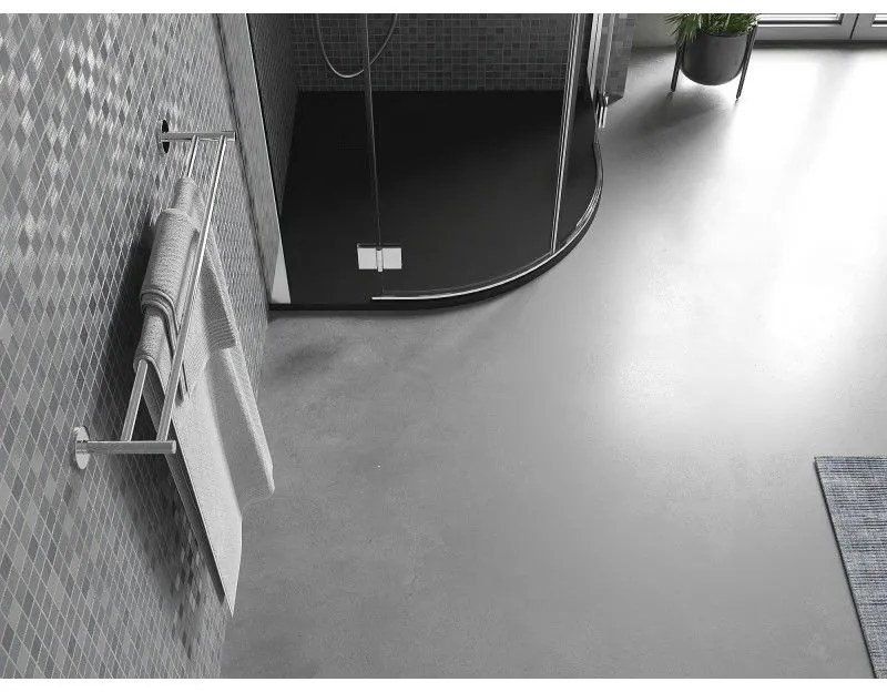 Mexen Bert, SMC štvrťkruhová sprchová vanička 90 x 90 cm, čierna, 4KR709090