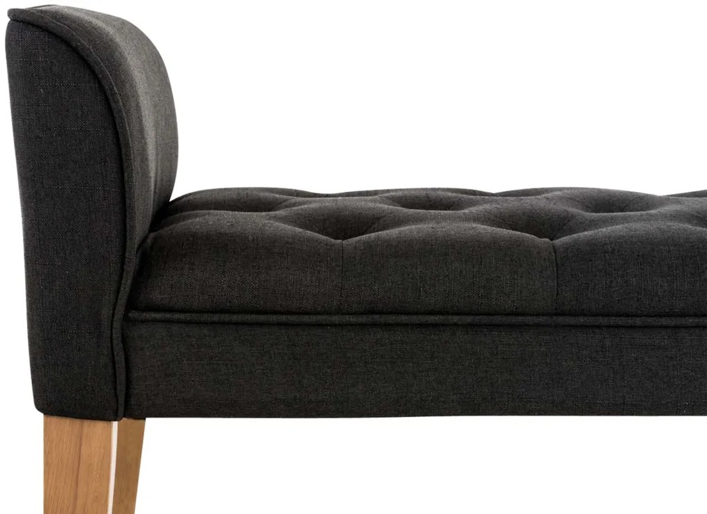 Lavica Cleopatra Chaiselongue látka, nohy antik svetlé - Tmavo sivá