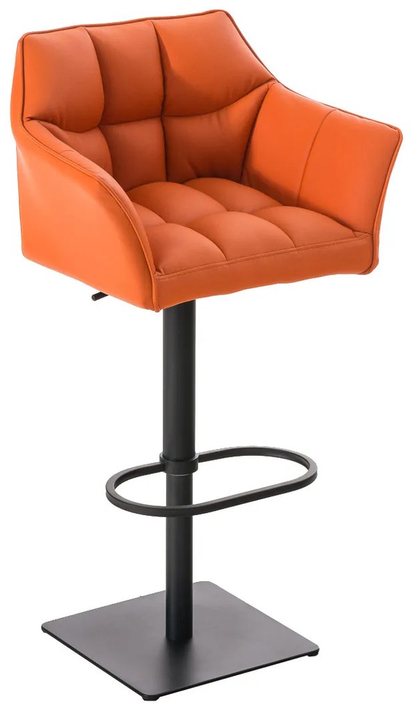 Barová stolička Damas B1 ~ koženka, čierny rám - Oranžová