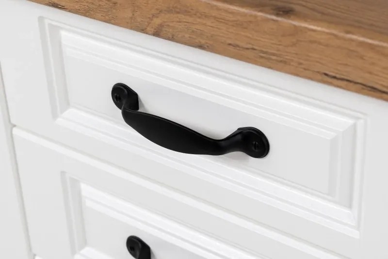 Kredenc 120 LADY biela, biela/dub artisan