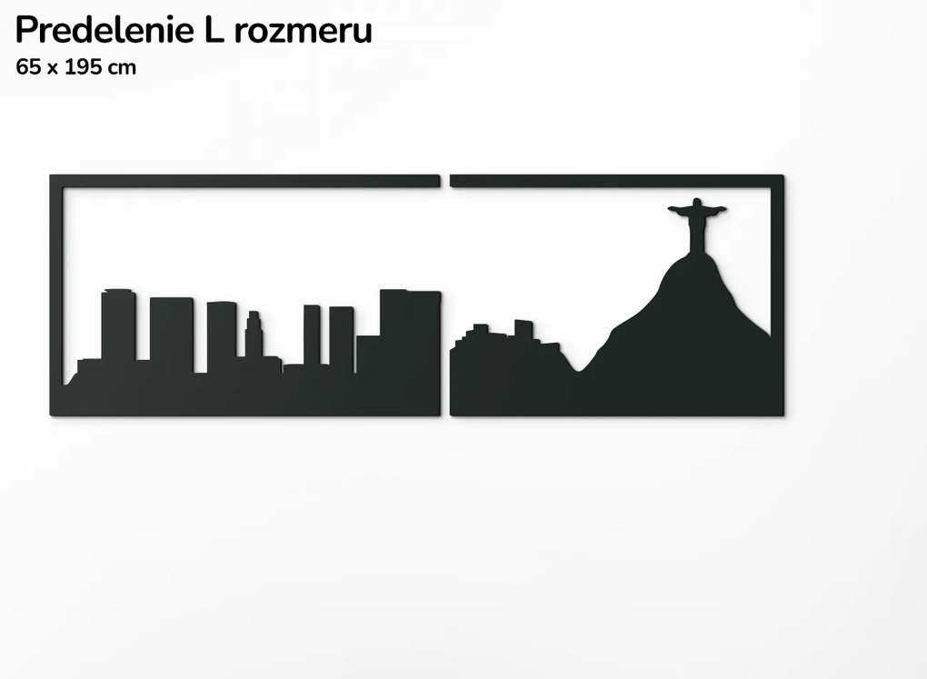 drevko Obraz Rio de Janeiro panoráma Rozmer obrazu: 29,5 x 89 cm, Farba dekorácie: Čierna