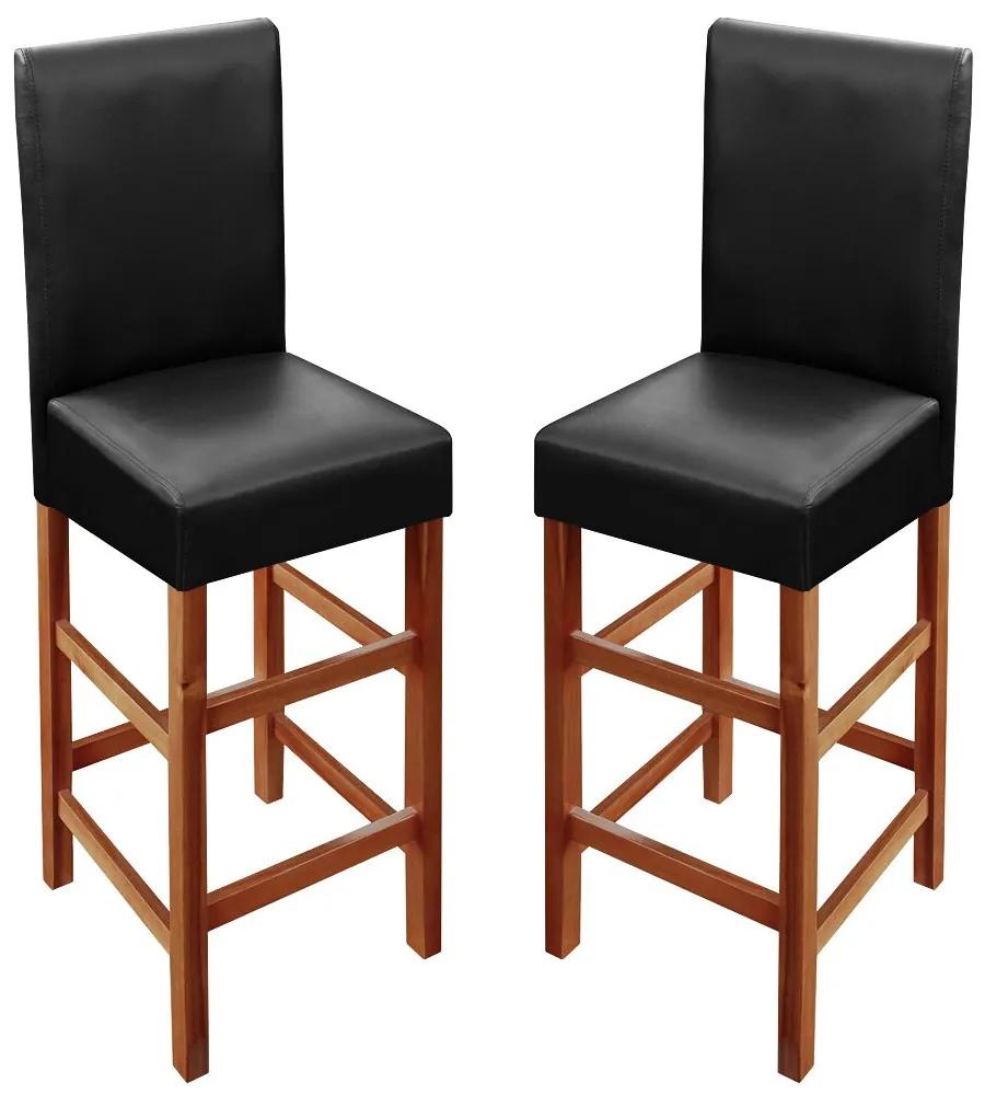 Casaria 2-dielny set barových stoličiek z akáciového dreva - čierne