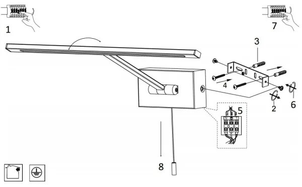 Searchlight 5586CC - LED Obrazové svietidlo LED/7,7W/230V chróm