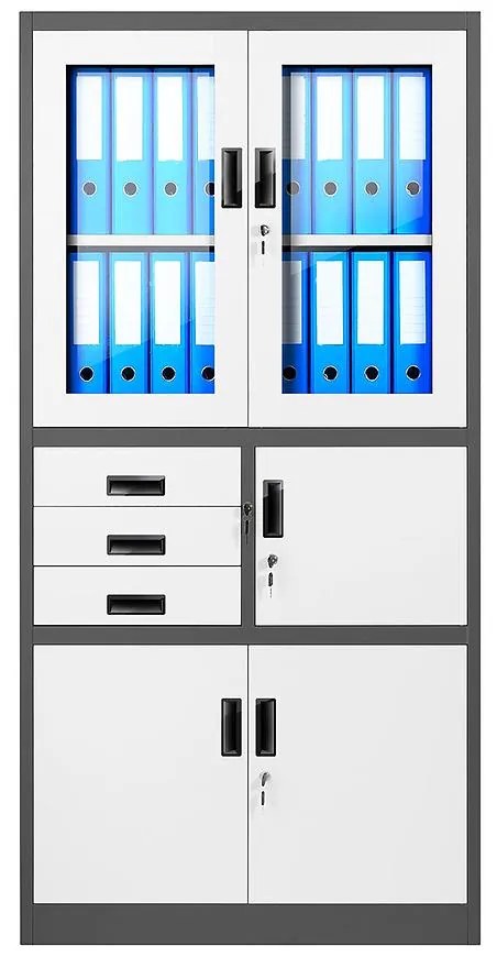 Kancelárska skriňa Filip kovová antracit/biela