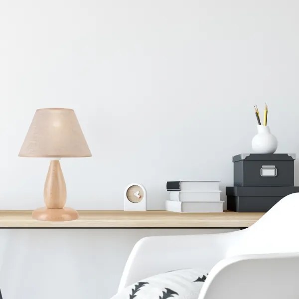 Stolná lampa PERA 1xE27/60W/230V béžová/buk