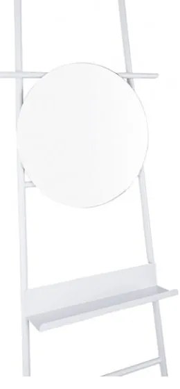 Biely dekorativny vešiak so zrkadlom Leitmotiv Glint