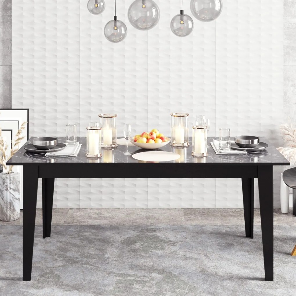 Jedálenský stôl POLKA 180 cm čierny