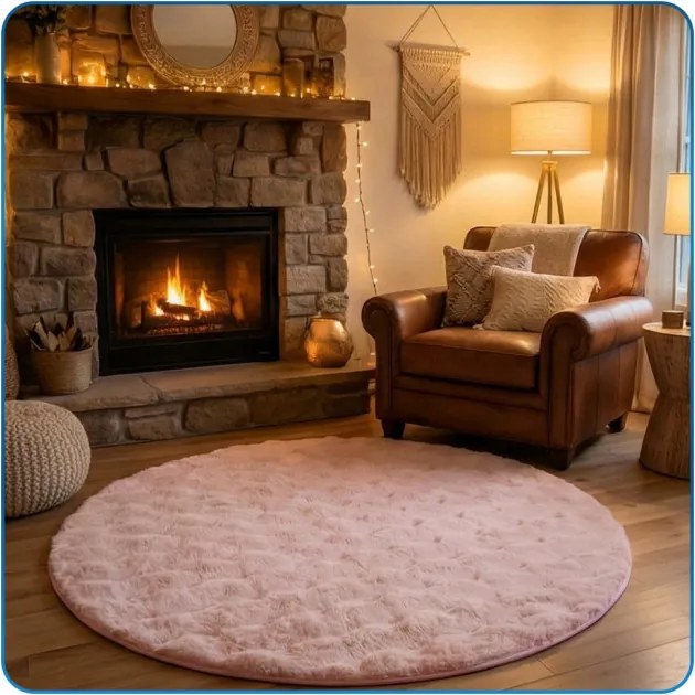 Koberec Rabbit Bubble ružový kruh
