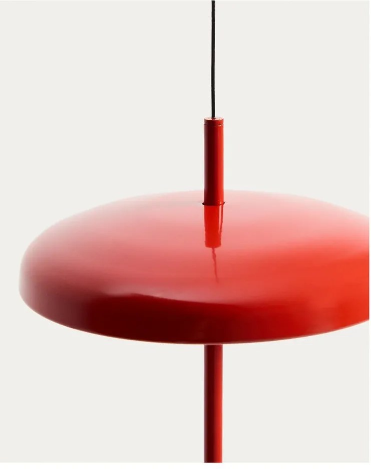 Červené LED stmievateľné závesné svetlo s kovovým tienidlom Porte – Kave Home
