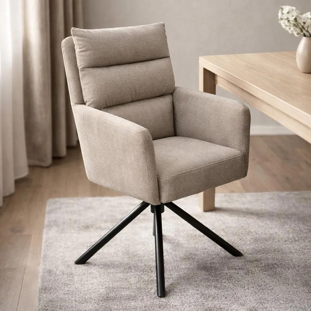 Set - 2 ks Otočná jedálenská stolička AVENBERG TESSA béžová