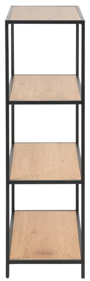 Knižnica v dekore duba v čierno-prírodnej farbe 77x114 cm Seaford – Actona
