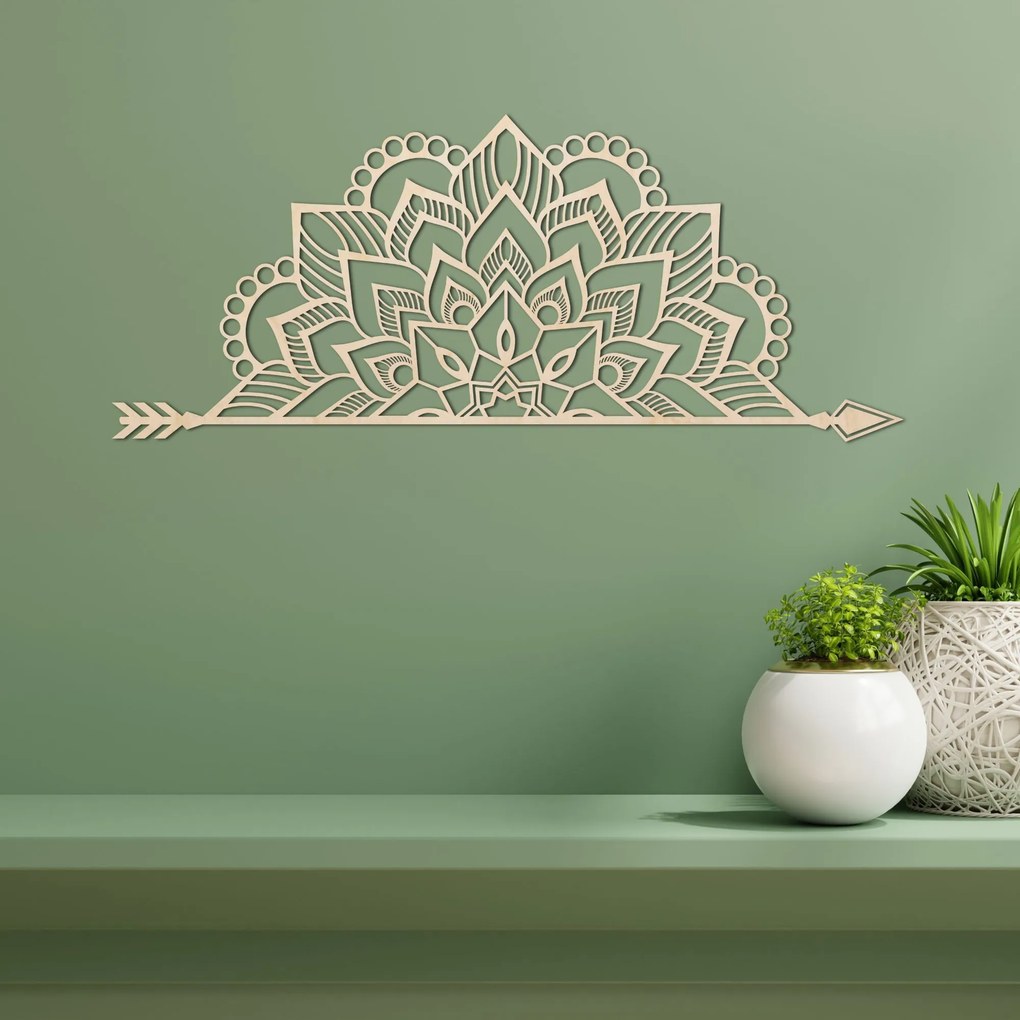 Mandala drevená na stenu - ARONGE: Preglejka Topoľ - Honey 3071 60 x 25 cm 4455-91853 PR0492
