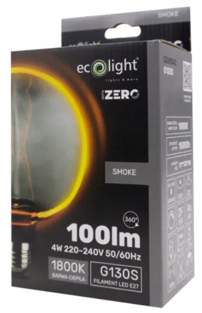 ECOLIGHT Dekoratívna LED žiarovka E27 4W 100lm G130 - rada ZERO