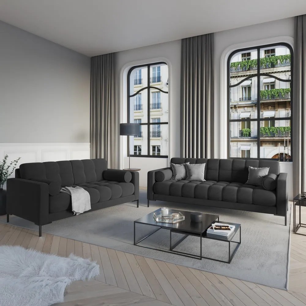 Sivá zamatová pohovka Cosmopolitan Design Bali