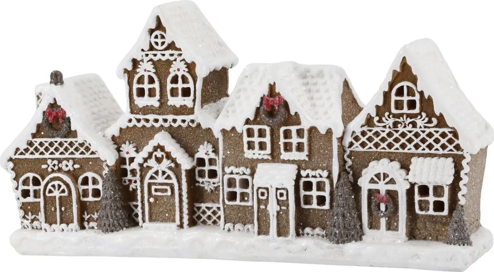 Perníkové chalúpky so svetielkami Gingerbread Noël LED - 24*6,5*12,5 cm
