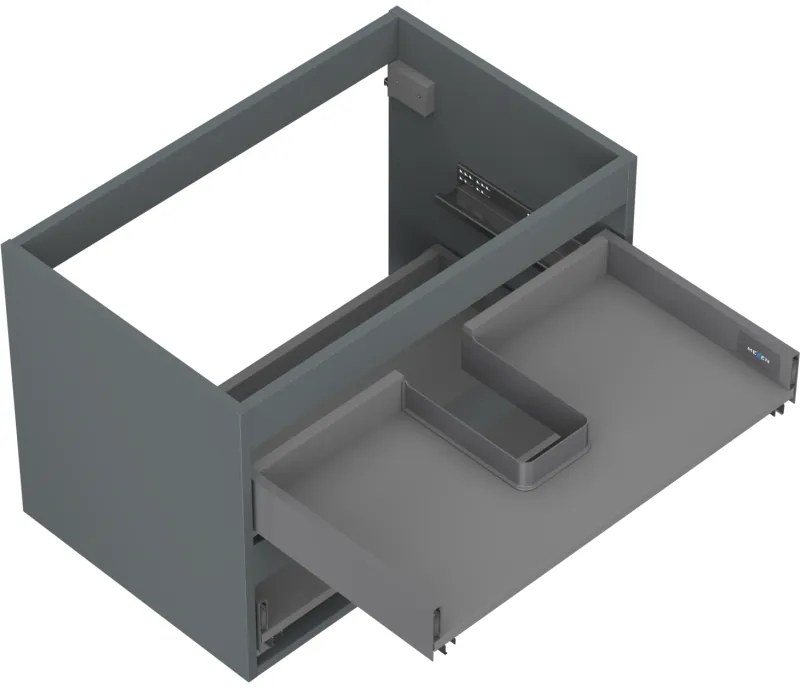 Mexen Box-A, závesná skrinka 70 cm, 2 zásuvky, grafitová matná, 91AX0-0700-470-2-66