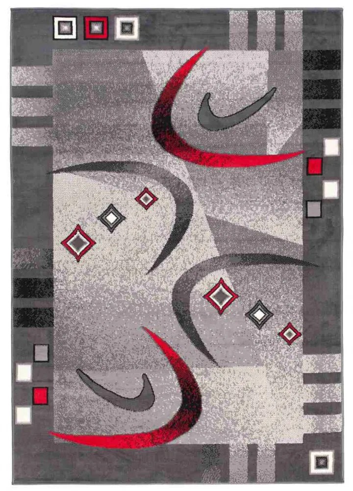*Kusový koberec PP Bumerang šedý, Velikosti 80x150cm