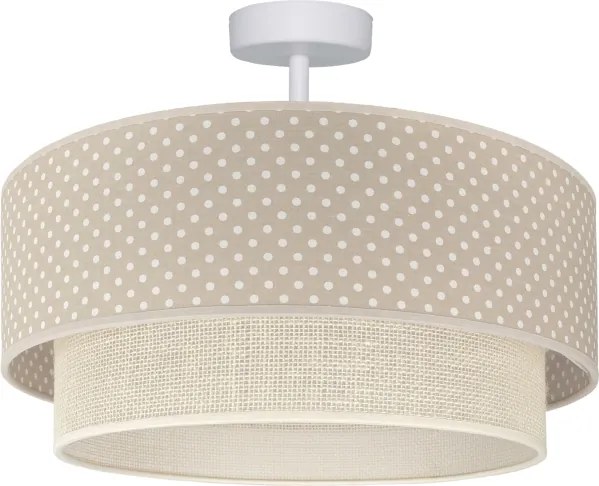 Brilagi-LED Prisadený luster BOHO BOBO 1xE27/60W/230V priemer 40 cm bodky béžová/krémová.