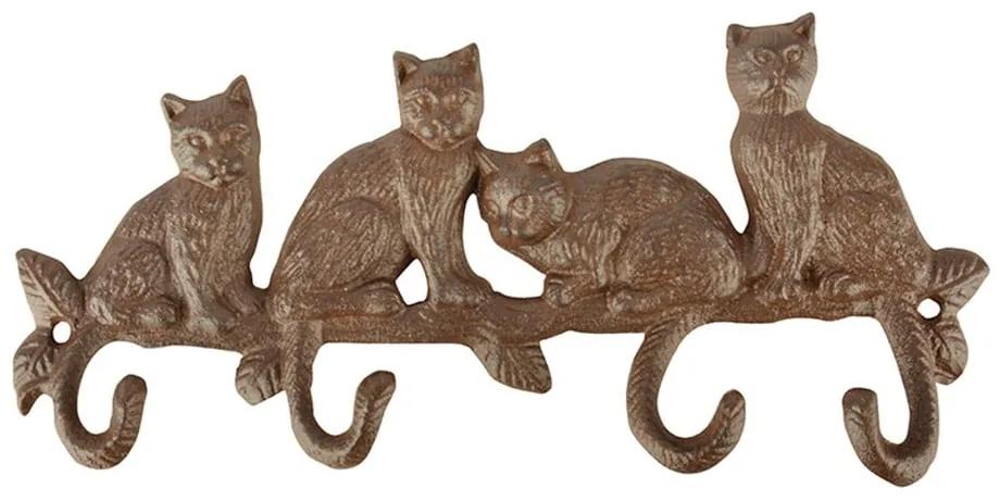 Nástenné liatinové háčiky Esschert Design Mačací svet