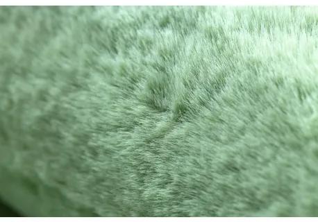 Okrúhly koberec BUNNY, zelená, imitácia králičej kožušiny Veľkosť: kruh 100 cm