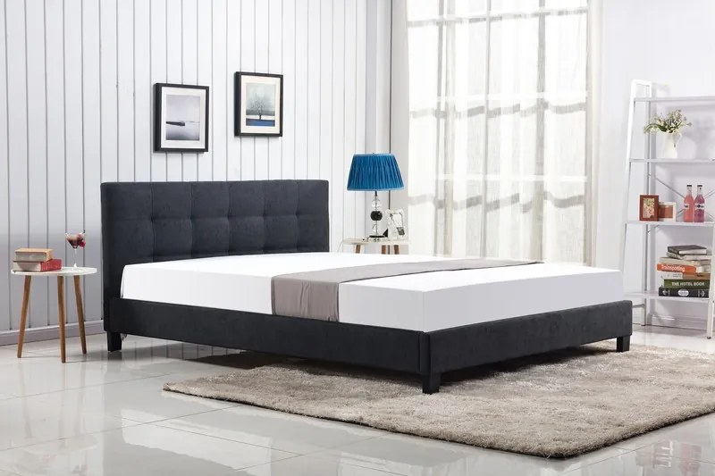 Čalúnená posteľ Oxymat 160x200cm, tmavo šedá