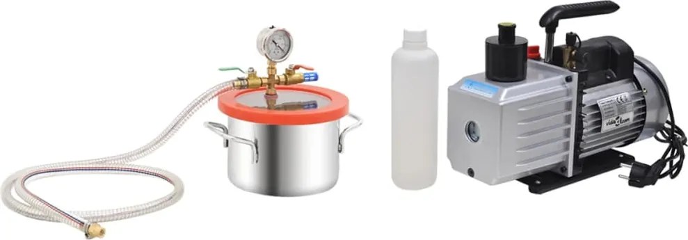 vidaXL Vákuová komora s 2-stupňovým čerpadlom 3,7 l