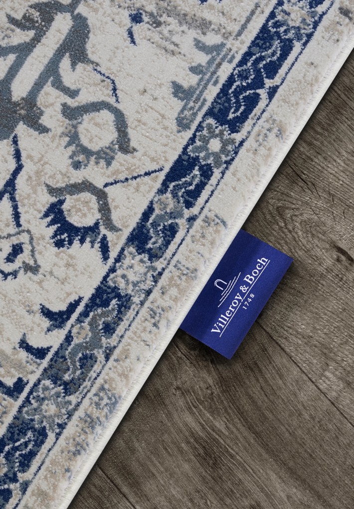 Kusový koberec Villeroy & Boch 106121 Cream, Blue, 160x235, modrá, obývacia izba, Villeroy & Boch