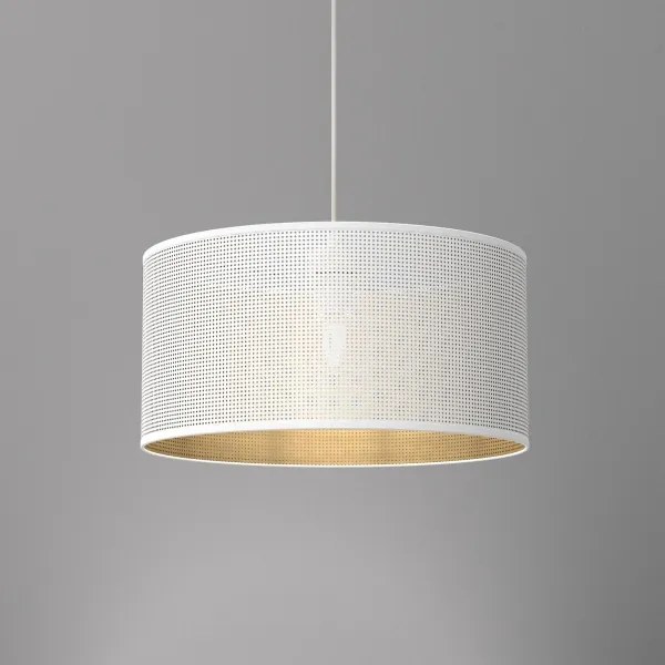 Luster na lanku LOFT SHADE 1xE27/60W/230V pr. 40 cm biela/zlatá