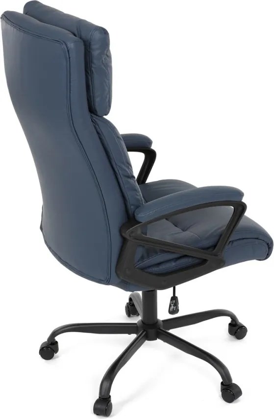 Kancelárske kreslo PEDRO — ekokoža, modrá