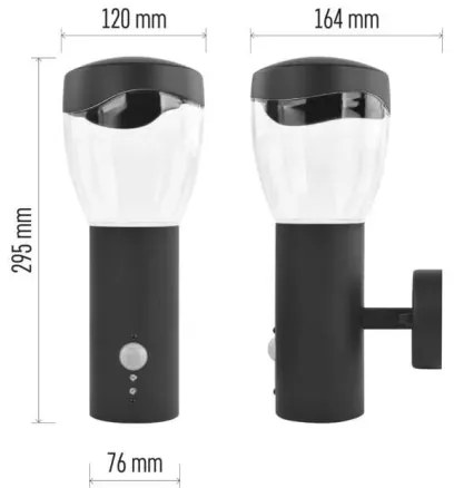 Vonkajšie nástenné svietidlo so senzorom ARTEO 1xE27/15W/230V IP44