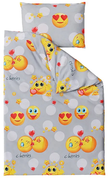 Obliečky z mikrovlákna Emoji sivé Rozmer obliečky: 70 x 90 cm | 140 x 220 cm