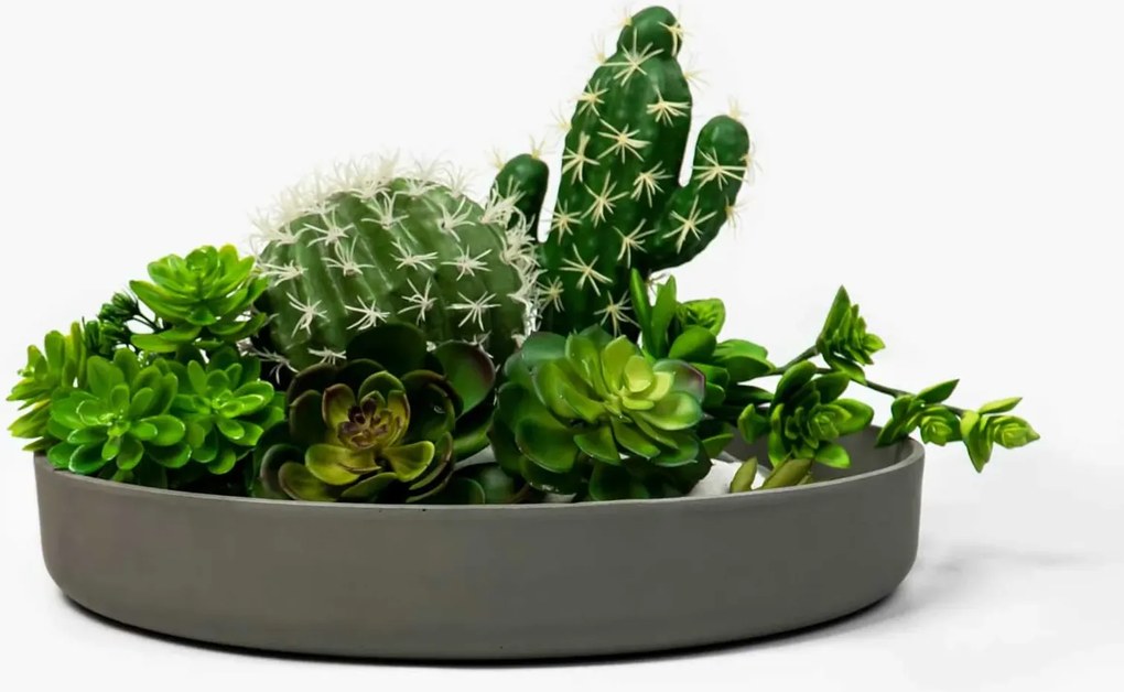 Dekoračná miska ORYVEN, sklolaminát, priemer 40 cm, beton design