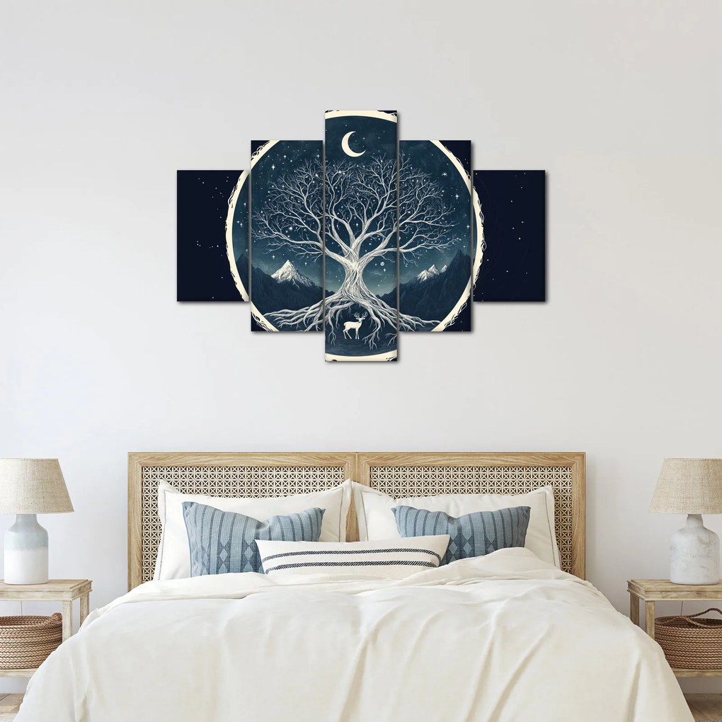 Obraz – Magický strom s jeleňom II. (150x105 cm)