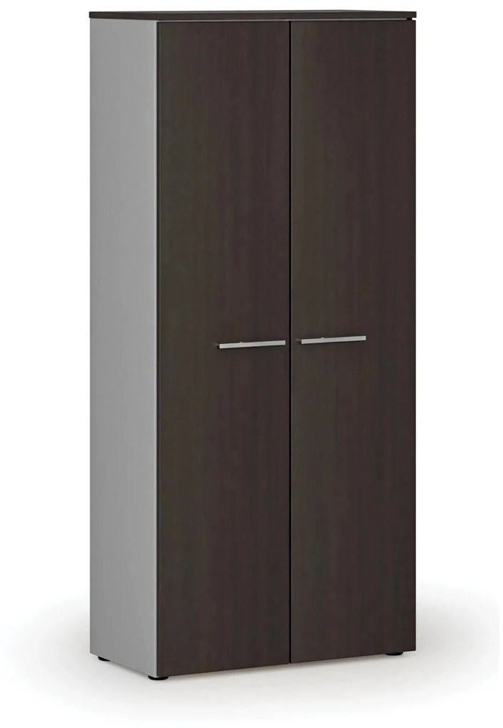 Šatníková skriňa s výsuvom PRIMO GRAY, 1781 x 800 x 420 mm, sivá/wenge