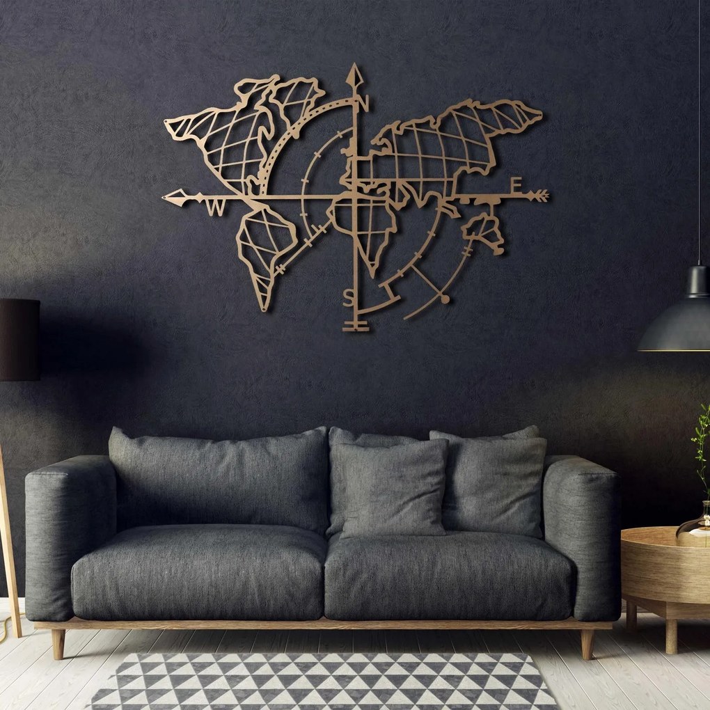 Obraz na stenu World Map Gold
