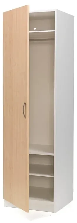 Šatníková skrinka, 600x600x2100 mm, ľavá, biela, breza