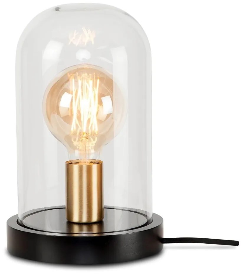 Čierna stolová lampa so skleneným tienidlom (výška 30 cm) Seattle – it's about RoMi