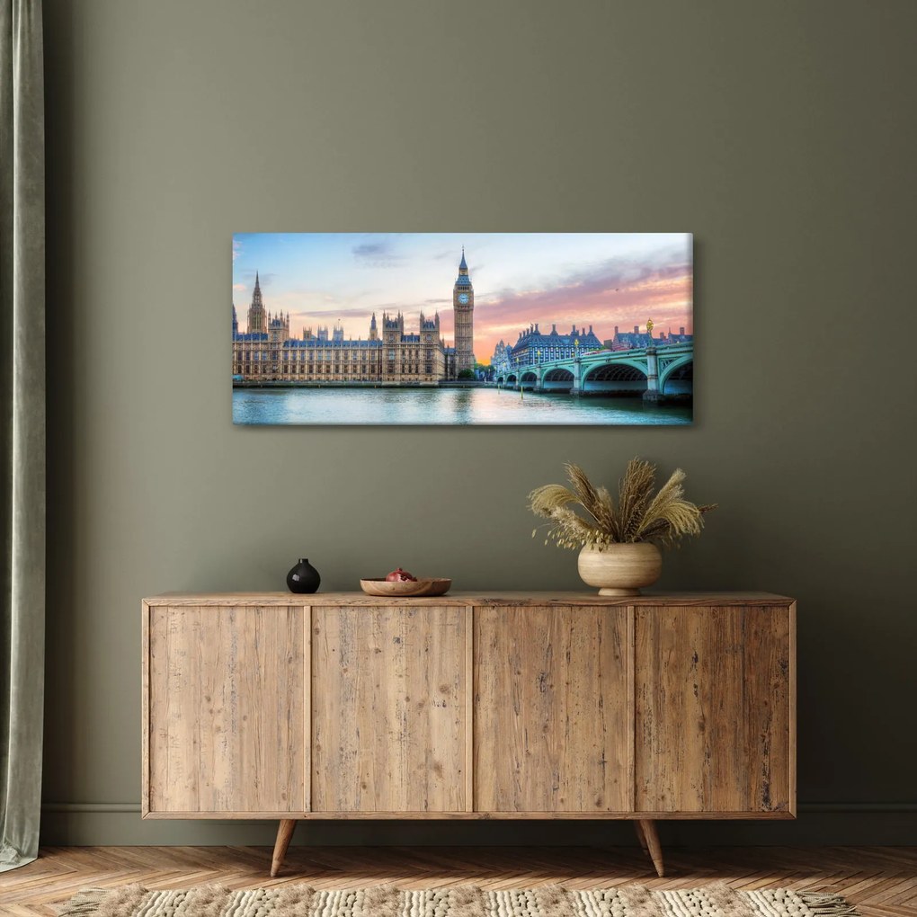 Obraz - Londýn v pastelových farbách (120x50 cm)