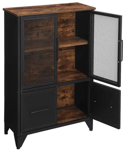 Komoda FIRA čierna/hnedá