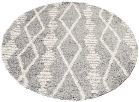 Koberec BOHO L225C tmavosivý / béžový kruh