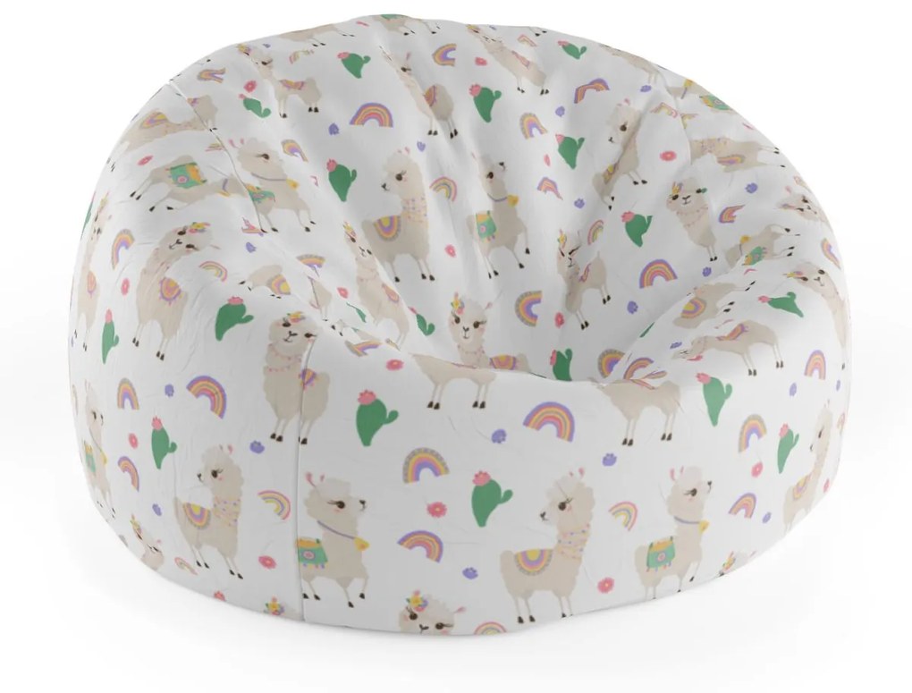 Sablio Sedací vak Cocoon Roztomilé lamy - 75 x 45 x 35 cm