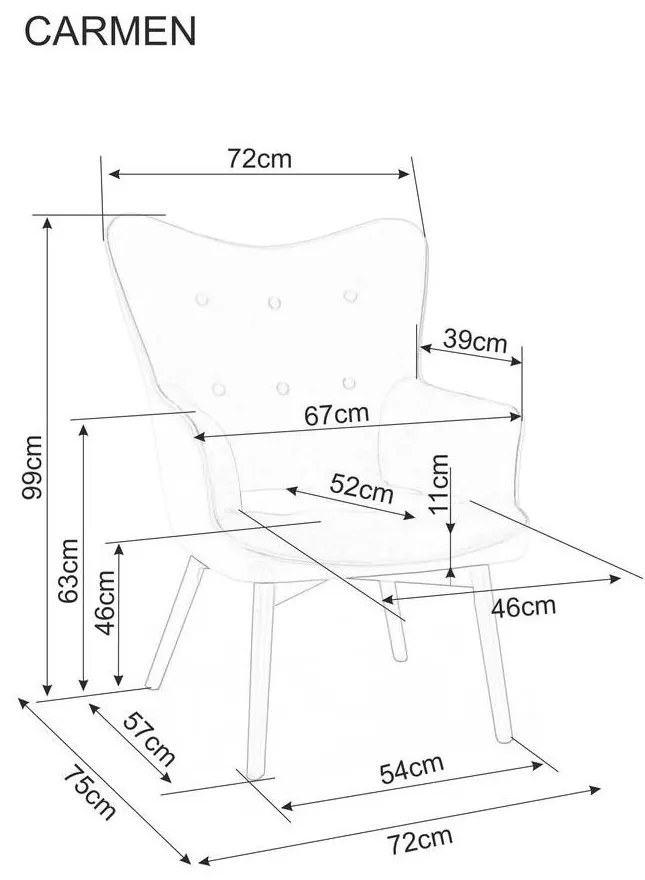 SIGNAL MEBLE Kreslo CARMEN VELVET