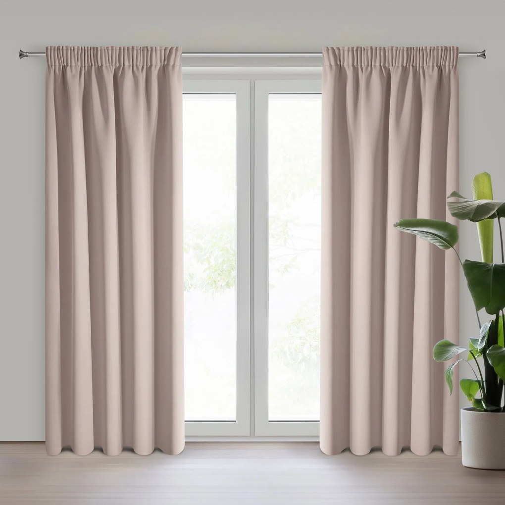 ZATEMŇOVACÍ ZÁVES NA PÁSKE ADLEY 135X270 CM PUDROVÁ